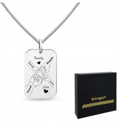 Blingart Ezüst immortelle gravírozással családnév anyukának 45cm ezüst 925 (nieśmiertelnik srebrny grawer RO0166#45R)