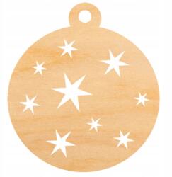 Loveart Rétegelt Lemezből Készült Dekoráció gömb medál 6cm Csillagok (1436)