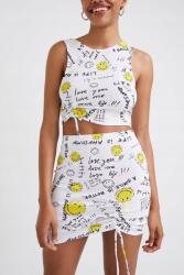 Desigual Fehér Fodros Szoknya, Size XL, vegyes mintás, mini hosszúságú (592507)