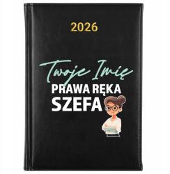 FunnyCase Könyvnaptár 2026 A Főnök Jobb Keze Fekete Határidőnapló Ajándék Minták (Kalendarz Czarny PRAWA RĘKA SZEFA)