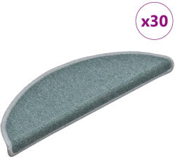 vidaXL 30 db-os lépcsőszőnyegek 56 x 17 x 3 cm tengerkék félkör alakú szőnyeg (3365742)