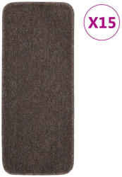 vidaXL 15 db barna négyszögű csúszásmentes lépcsőszőnyeg 60 x 25 cm (340400)