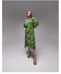 Topshop Zöld Chiffon Mintás Ruha (36-38) (573592)