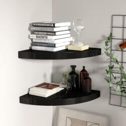 vidaXL 323920 Floating Corner Shelves 2 pcs Black 35x35x3, 8 cm MDF (323920)