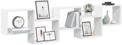 vidaXL fehér szerelt fa fali kockapolc 5 rekeszes színű (859995)