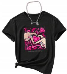 Shein 34-ES Oversize Nyomott Mintás Póló