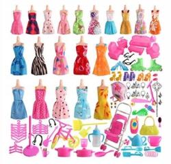  Baba Ruhák Kiegészítők Kütyük Ruhák Babakocsi Szett 125 Db (RoyaliTo_PL zestaw 125 szt.)