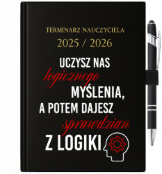 FunnyCase Naptár/ Határidőnapló 2025/26 Golyóstoll Tanári logikai teszt (Zestaw Kalendarz + Długopis Nauczyciel)