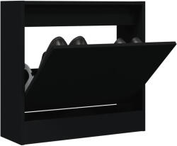 vidaXL fekete szerelt fa cipőszekrény 60 x 21 x 57 cm (839883)