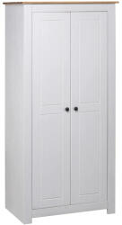 vidaXL fehér tömör fenyő panama ruhásszekrény 80 x 50 x 171, 5 cm (282666)