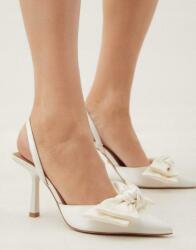  Krémszínű Magassarkú Szatén Magassarkú Orr Spicc Masni Karen Millen 40 (BKK07918)