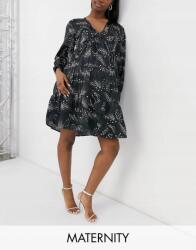  True Violet Maternity Fekete Mintás Ruha (38) (526147)