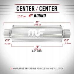 Magnaflow Kipufogódob MagnaFlow 4" 2.5"/2.5" 63mm 63mm rozsdamentes 10416