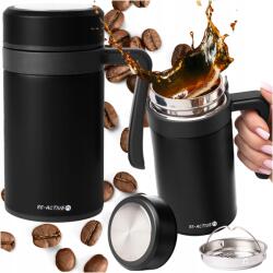 Be-Active. pl Thermo bögre termosz fekete dupla falú nagy 450ml teás kávéhoz