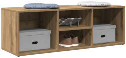 vidaXL kézműves tölgy színű szerelt fa cipőtároló pad 105 x 35 x 35 cm (856411)