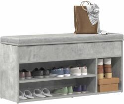 vidaXL betonszürke szerelt fa cipőpolc 102x30, 5x45 cm (859139)
