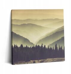 Wallfluent Fotó Vászonkép Canvas Fa Keret Nappaliba Ködös Hegyi Lábak 60x60 cm (010030010270000075159)