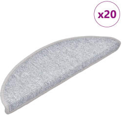 vidaXL 20 db világosszürke félkör alakú lépcsőszőnyeg 56 x 17 x 3 cm (3365784)