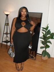 Shein KC05206 Shein Testhezálló Ruha Maxi Kivágásokkal 46