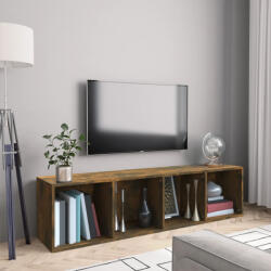 vidaXL füstös tölgy színű szerelt fa könyv-/TV-szekrény 143x30x36 cm (815270)