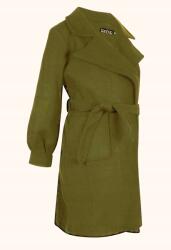 Boohoo KU416 Boohoo Kismama Kabát Khaki Csíkkal Zsebekkel S