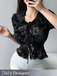Shein FC14105 Dazy Jacquard Kötött Rövid Ujjú Felső L