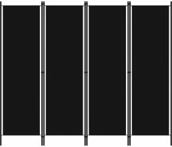 vidaXL fekete 4 paneles paraván 200 x 180 cm (320722)