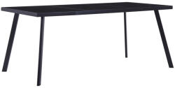 vidaXL fekete edzett üveg étkezőasztal 160 x 80 x 75 cm (281874)
