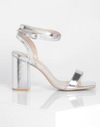 Boohoo Cipő Magassarkú Szandál Ezüst Oszlop Fém Csat Pántos Boohoo 36 (FZZ06603)
