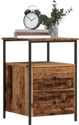 vidaXL 2 db antik fa színű szerelt fa éjjeliszekrény 34 x 35, 5 x 50 cm (857259)