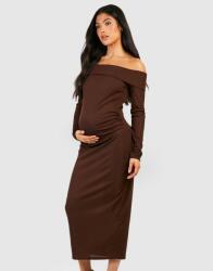 Boohoo Kismama Barna Midaxi Ceruzaszoknya Hosszú Ujjú Csíkos Boohoo 44