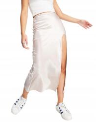  MIDI Szoknya Szatén Rózsaszín Egyenes Kivágás Gombok 36 S__s