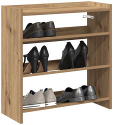 vidaXL kézműves tölgy színű szerelt fa cipősszekrény 60x25x62 cm (859895)