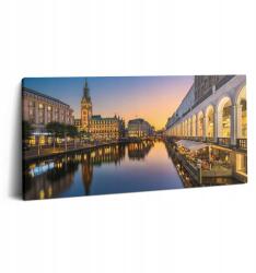 Wallfluent Vászonkép Canvas a dolgozószobába Könnyű összeszerelés Városháza Hamburgban Németország (010030010010000075908)