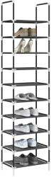 vidaXL fekete nem szőtt szövetből cipőállvány 10 szintes 44x28x180 cm (4100620)
