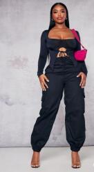 Prettylittlething Fekete Hosszú Ujjú Felső (34) (563646)