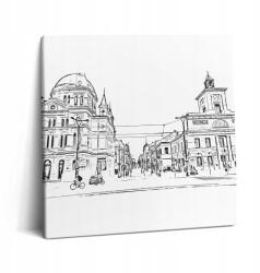 Wallfluent Vászonkép Canvas Nappali Váll Poznań Illusztráció Óváros (010030010270000075509)