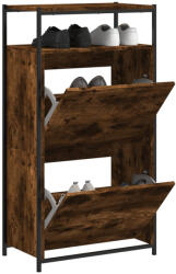 vidaXL füstös tölgy színű szerelt fa cipőszekrény 60x34x112 cm (840031) - valora