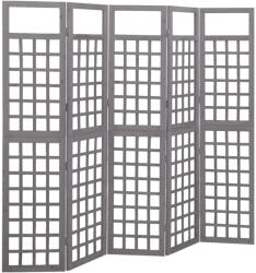 vidaXL 5 paneles szürke fenyőfa térelválasztó/lugasrács 201, 5 x 180 cm (316488) - valora