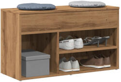 vidaXL kézműves tölgy színű szerelt fa cipőtároló pad 80 x 30 x 45 cm (856757)