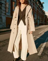 Nasty Gal Bézs Klasszikus Hosszú Kabát Hosszú Ujjú Gombokkal Nasty Gal 46