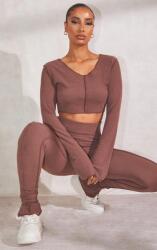 Prettylittlething Crop Top, Size 42, barna, 95% poliészter