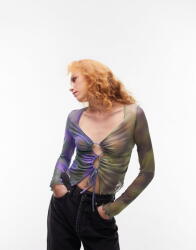  Felső Kétszínű Áttetsző Kivágású Felső (44) (529750)