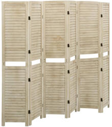 vidaXL 6 paneles tömör császárfa paraván 210 x 165 cm (338581)
