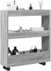 vidaXL 3 szintes szürke sonoma színű szerelt fa keskeny tárolókocsi (855246)