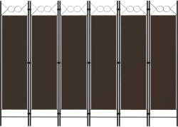 vidaXL barna 6 paneles paraván 240 x 180 cm (320712)