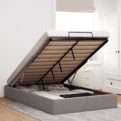 vidaXL Ottomán tópszínű szövet ágykeret matrac nélkül 120x200 cm (3310872)