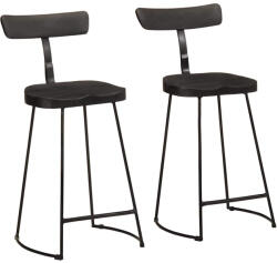 vidaXL 2 db fekete tömör mangófa bárszékek 49x43x88 cm (4013516)