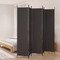 vidaXL 5 paneles barna szövet paraván 250 x 220 cm (350203)