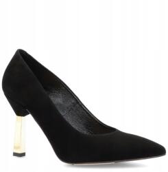 Kotyl Kontrasztos sarkú magassarkú cipő Kotyl 8509 Fekete 41 (KOTYL 8509 CZARNY ZAMSZ)